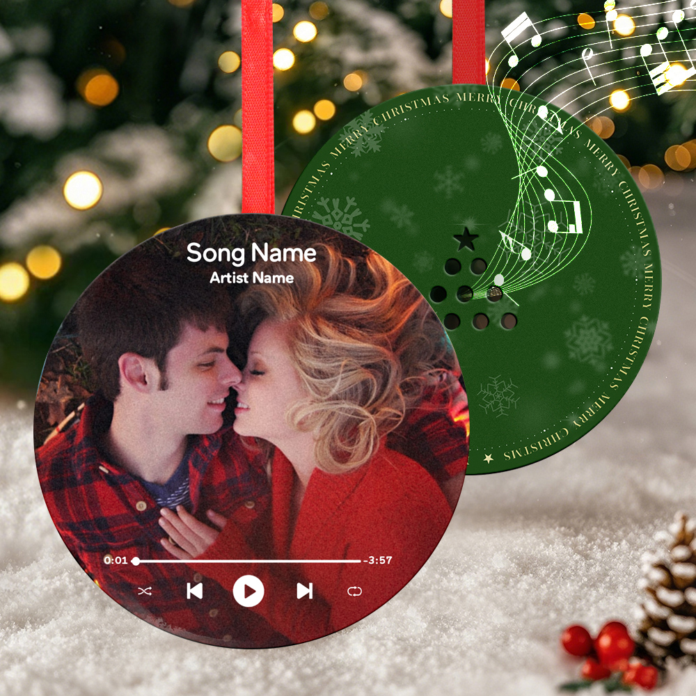 Custom Music and Photo Christmas Ornaments Play Music, Relive Cherished Memories