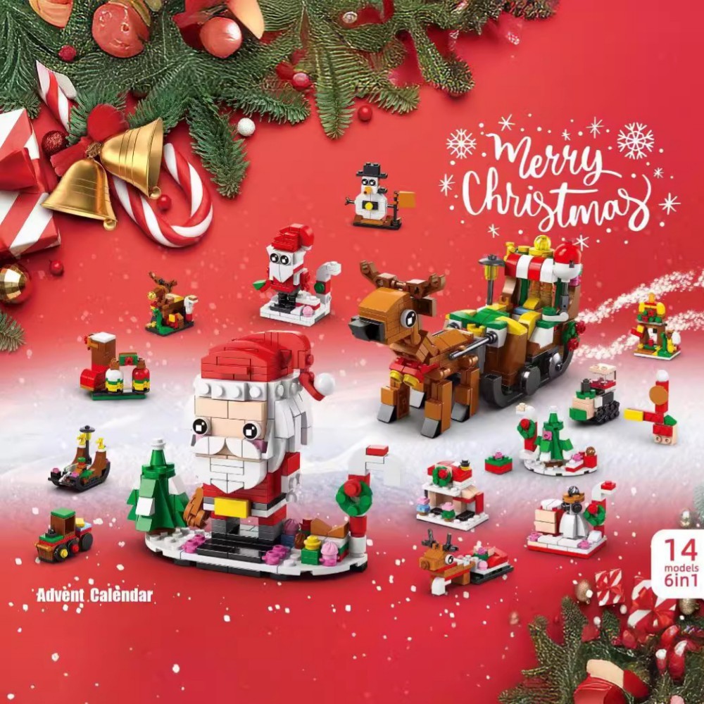 Christmas Building Blocks 12 Day Countdown Calendar Gift Box for 6-12 Year Olds 6 in 1 Christmas Gifts - SantaSocks