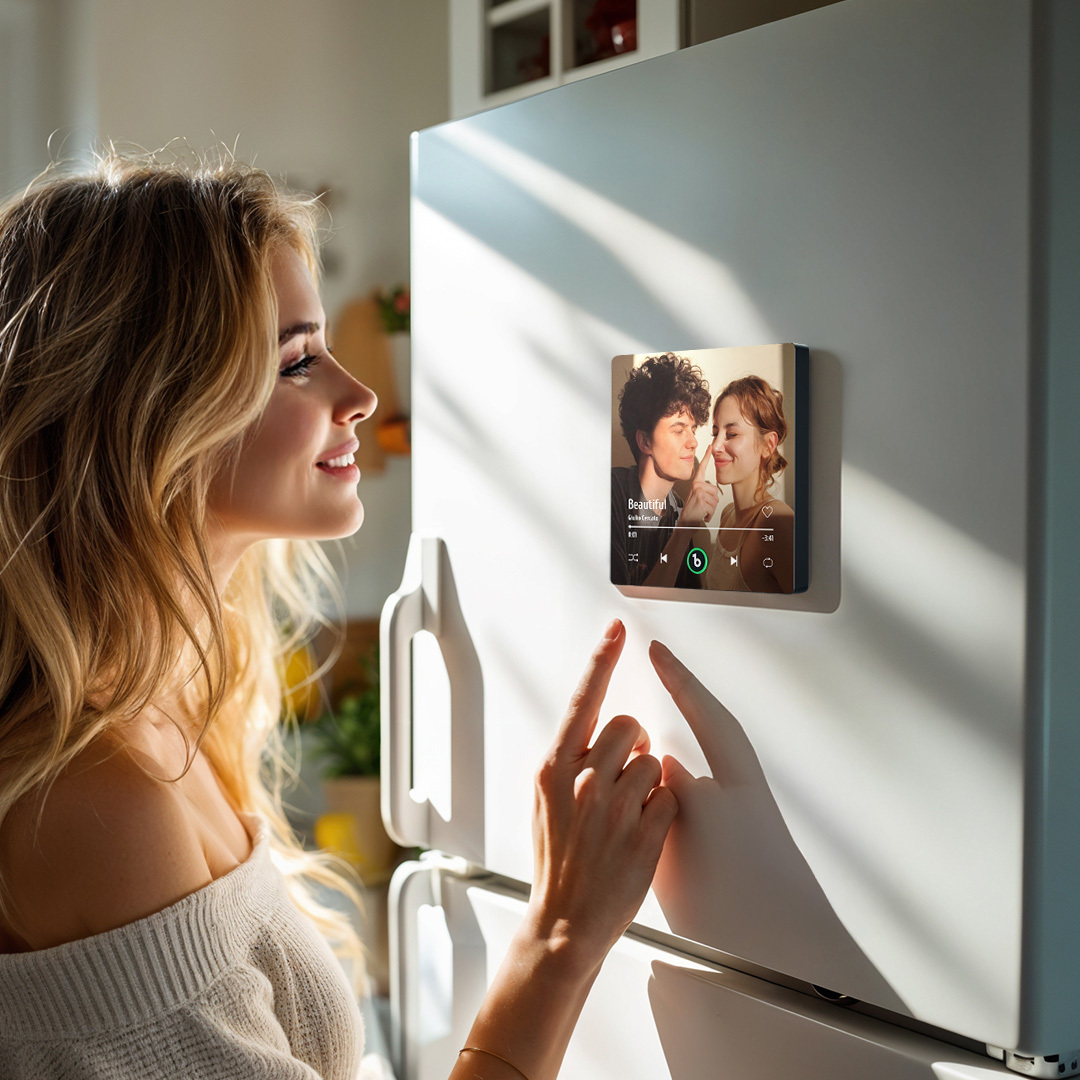 Personalized Music Fridge Magnet Pink Blue Valentine Gift Album Fridge Magnet Music Wall Photo Sticker Music Movement That Can Be Played Gift for Couple