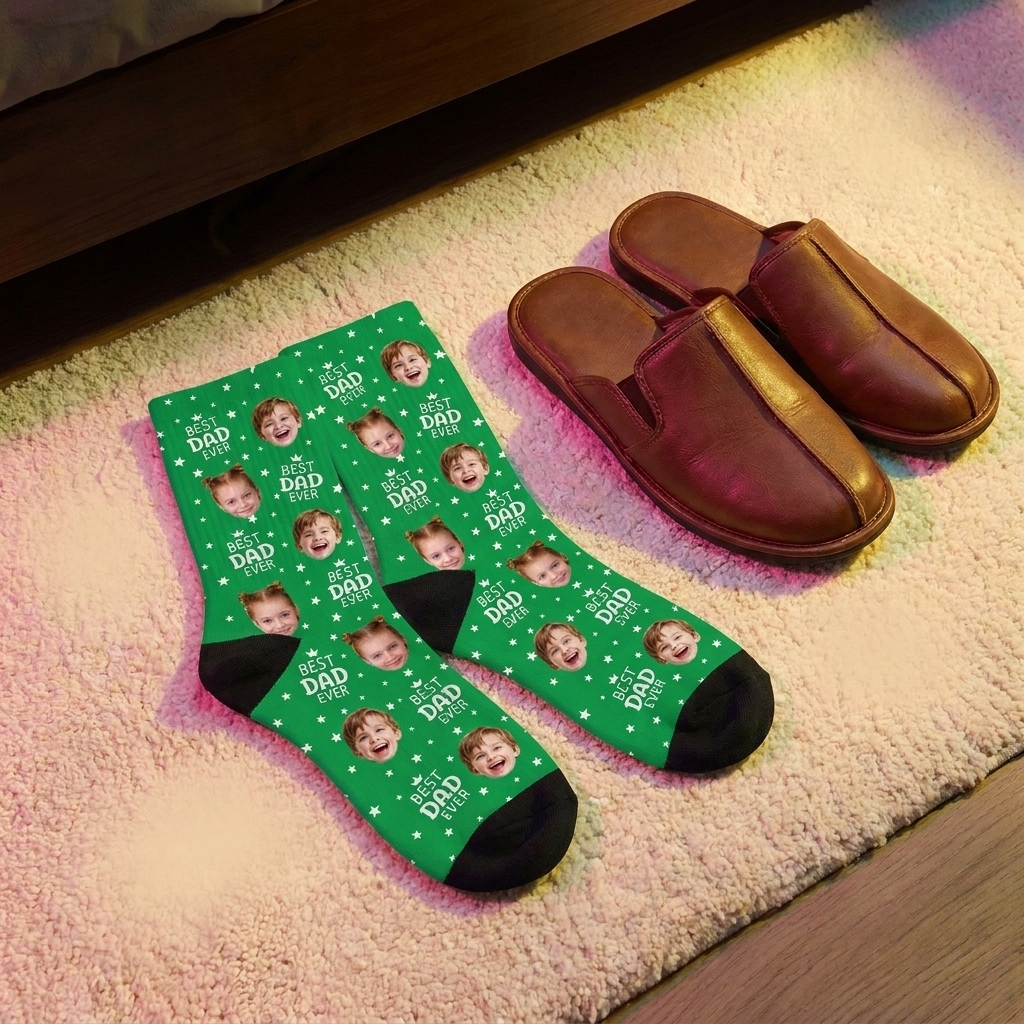 Custom Face Socks Personalized Photo Socks for Dad Fathers Day Gift - SantaSocks
