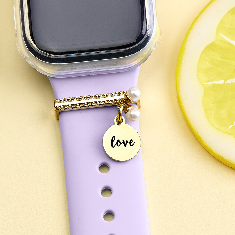 Heart Watch Charms Custom Photo or Text  Watch Studs Heart Bars Watch Charms Apple Watch Charm Gift