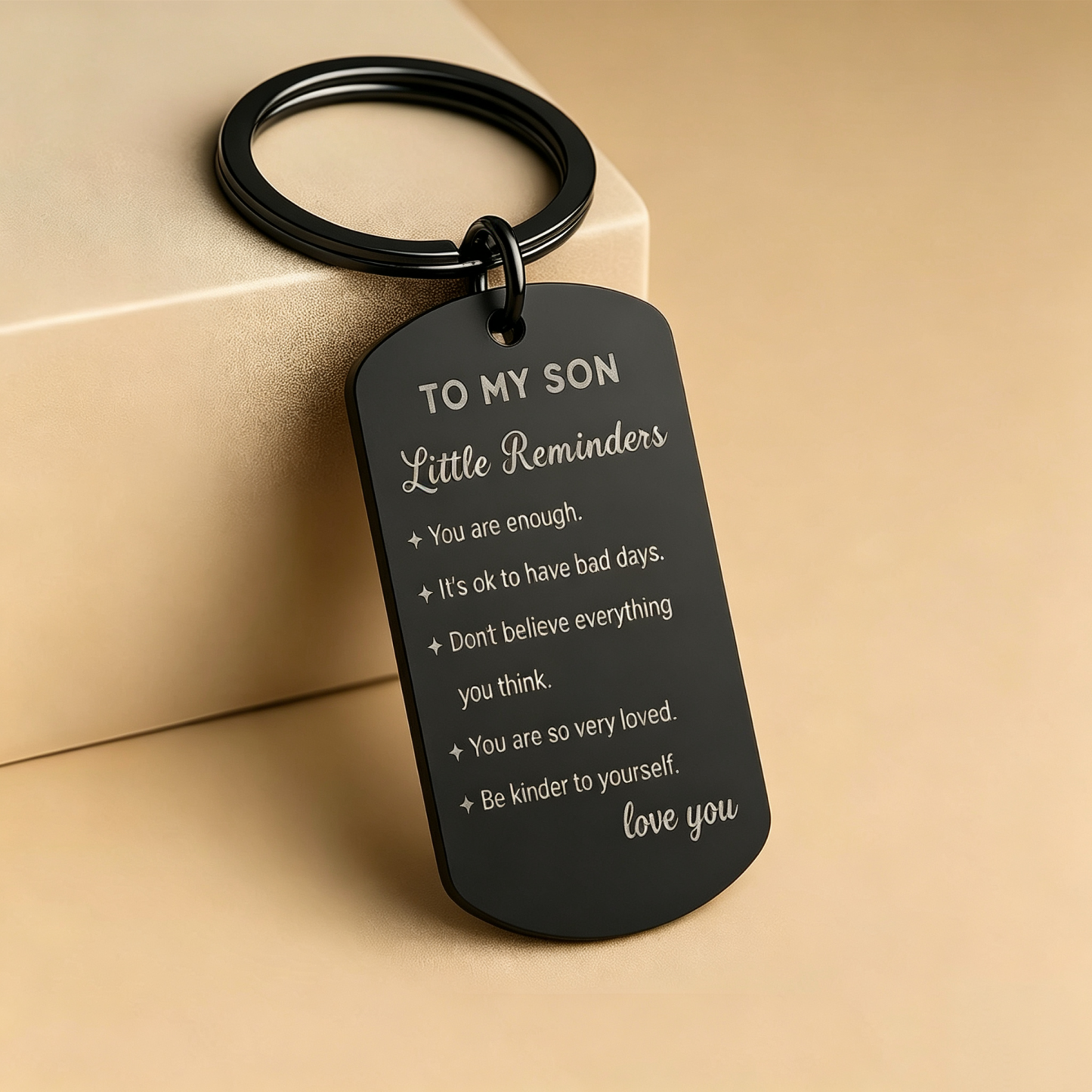 Inspirational Little Reminders Keychain Standard Inspirational Little Reminders Keychain Stainless Steel Dog Tag Gifts for Friends - SantaSocks