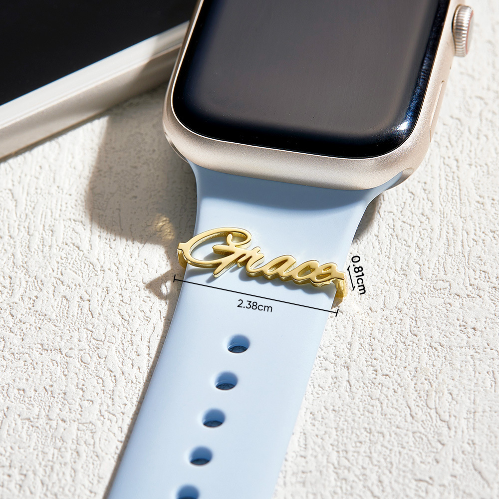 Watch Band Charm in Sterling Silver • Personalized Watch Jewelry • Watch Strap Charm • Custom Name Charm for Watch Band