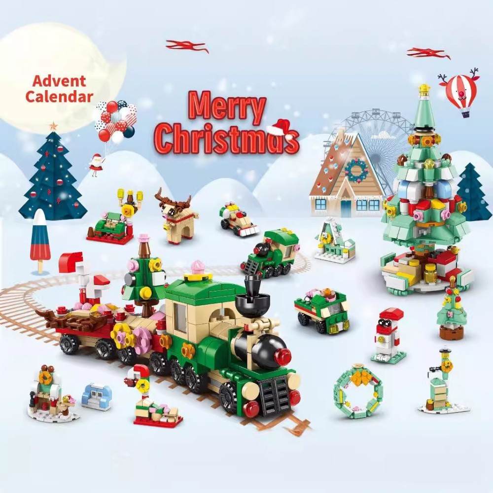 Christmas Building Blocks 12 Day Countdown Calendar Gift Box for 6-12 Year Olds 6 in 1 Christmas Gifts - SantaSocks