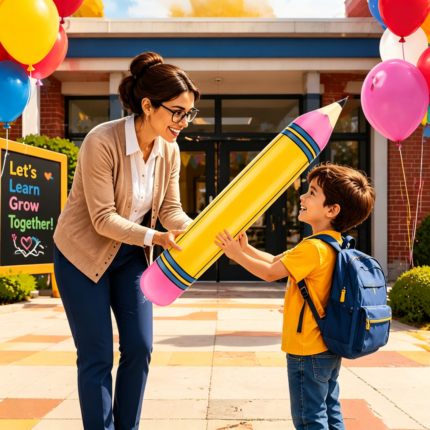 Custom Name Funy Yellow Pencil Balloons Back to School Foil Balloon Giant Pencil Inflatable Balloon The First Day of School Classroom Welcome Party Favors Decorations Siupplies - SantaSocks