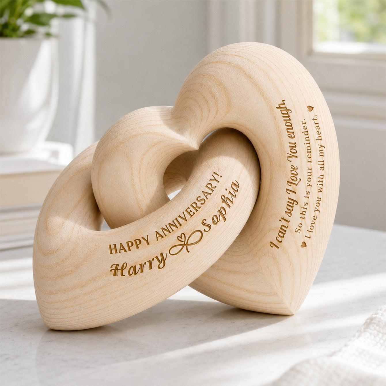 I Can't Say I Love You Enough - Personalized Wooden Heart Sculpture - Romantic Gift For Couple, Husband, Wife, Boyfriend, Girlfriend - SantaSocks