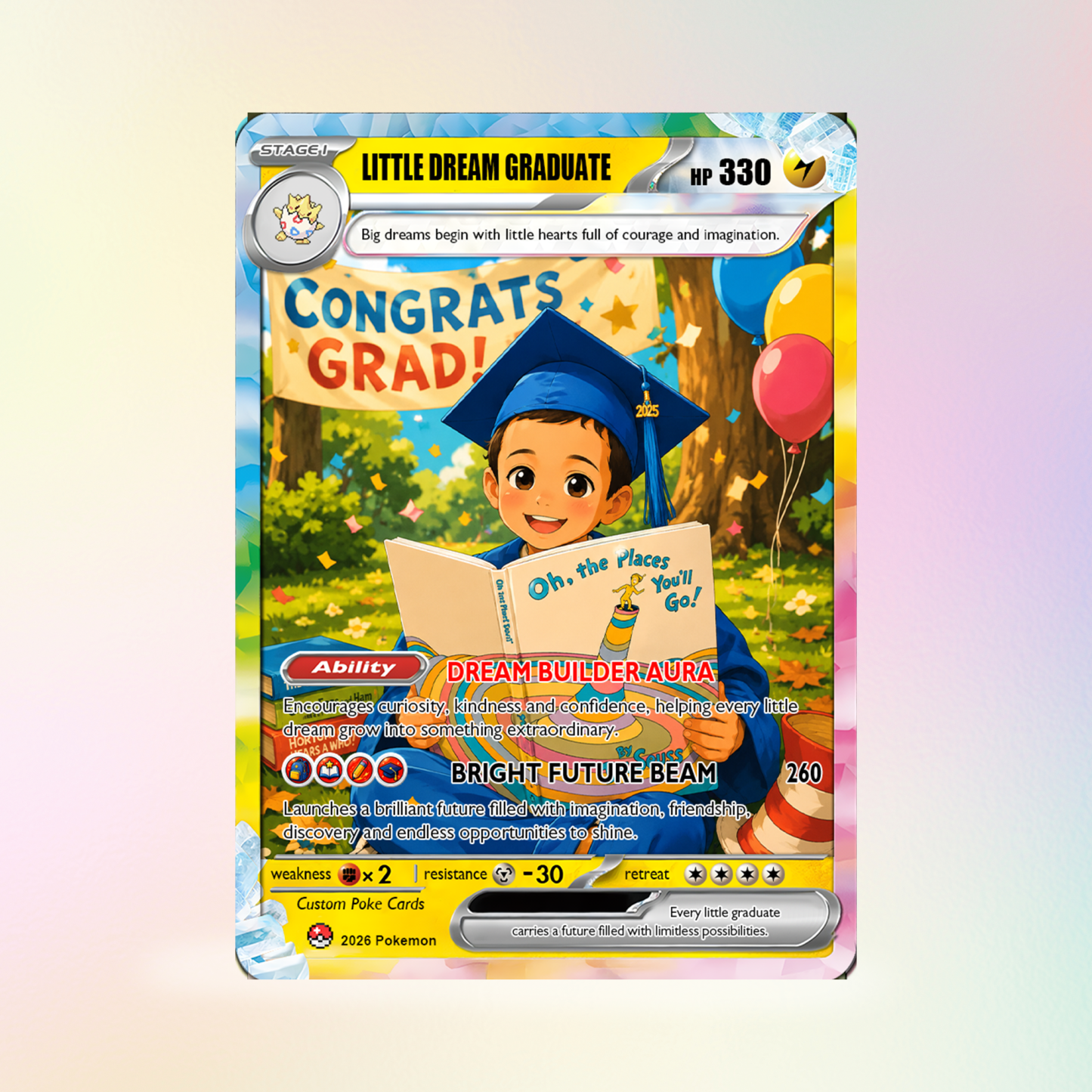 Graduation Gift for Kindergarten Boy and Girl, Kindergarten Graduate Personalized Poke Card, Kindergarten Graduation Custom Poke Card - First Day of School Gift - SantaSocks