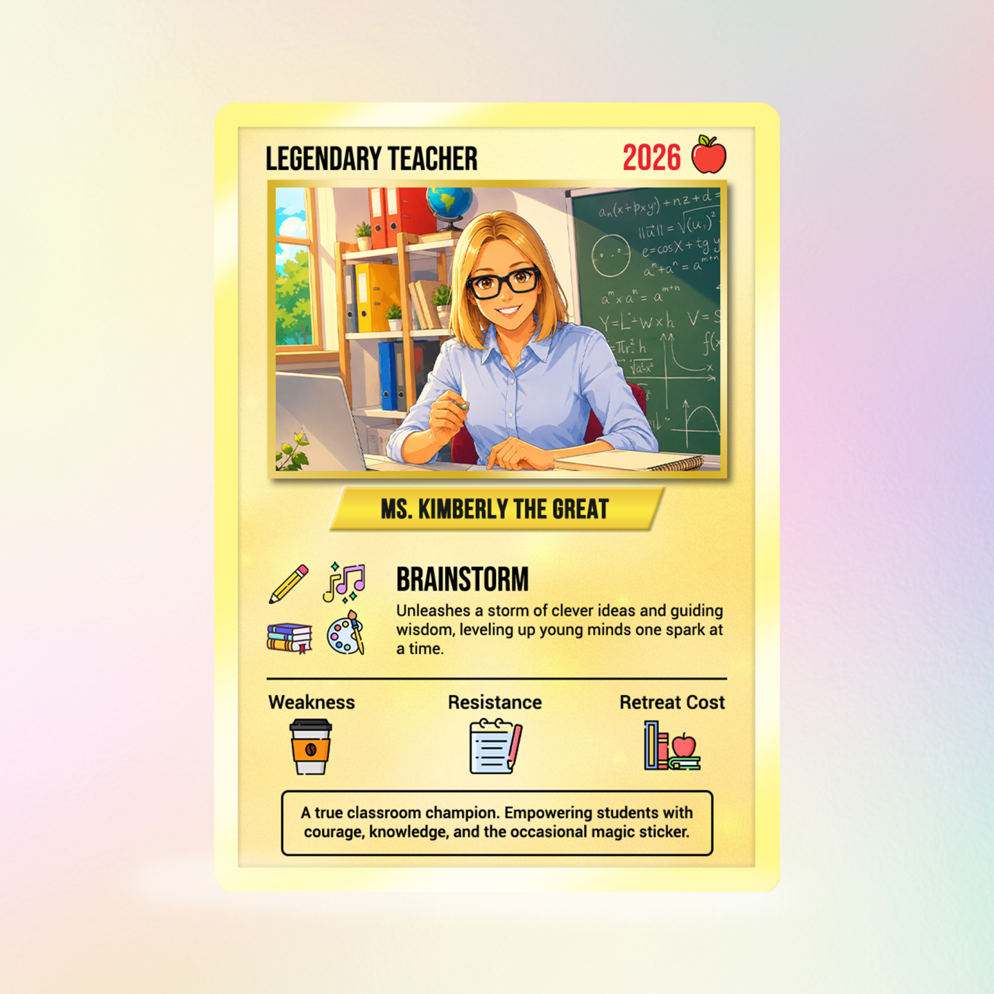 Custom Pokemon Cards Teacher Appreciation with Anime Photo, Change Your Photo to Ghibli Style, Thank You Teacher Gift from Parents & Students, Personalized Pokemon Cards - CPC-66.A - SantaSocks