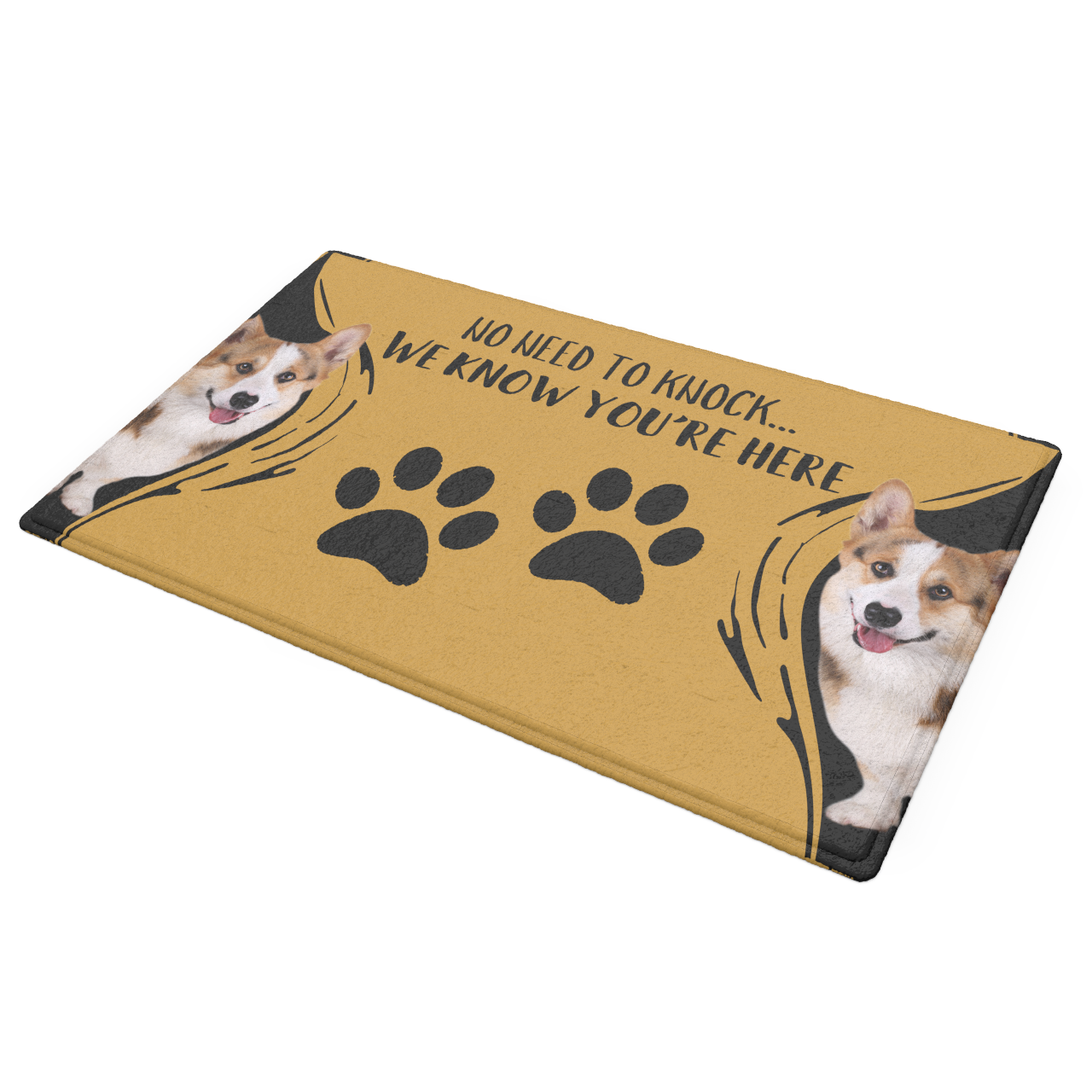 Custom Funny Photo Doormat-No Need To Knock