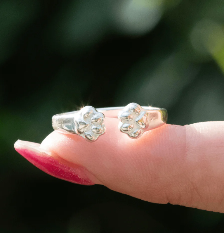 Personalised Pet Ring The Paw Hug From Heaven Custom Name Ring