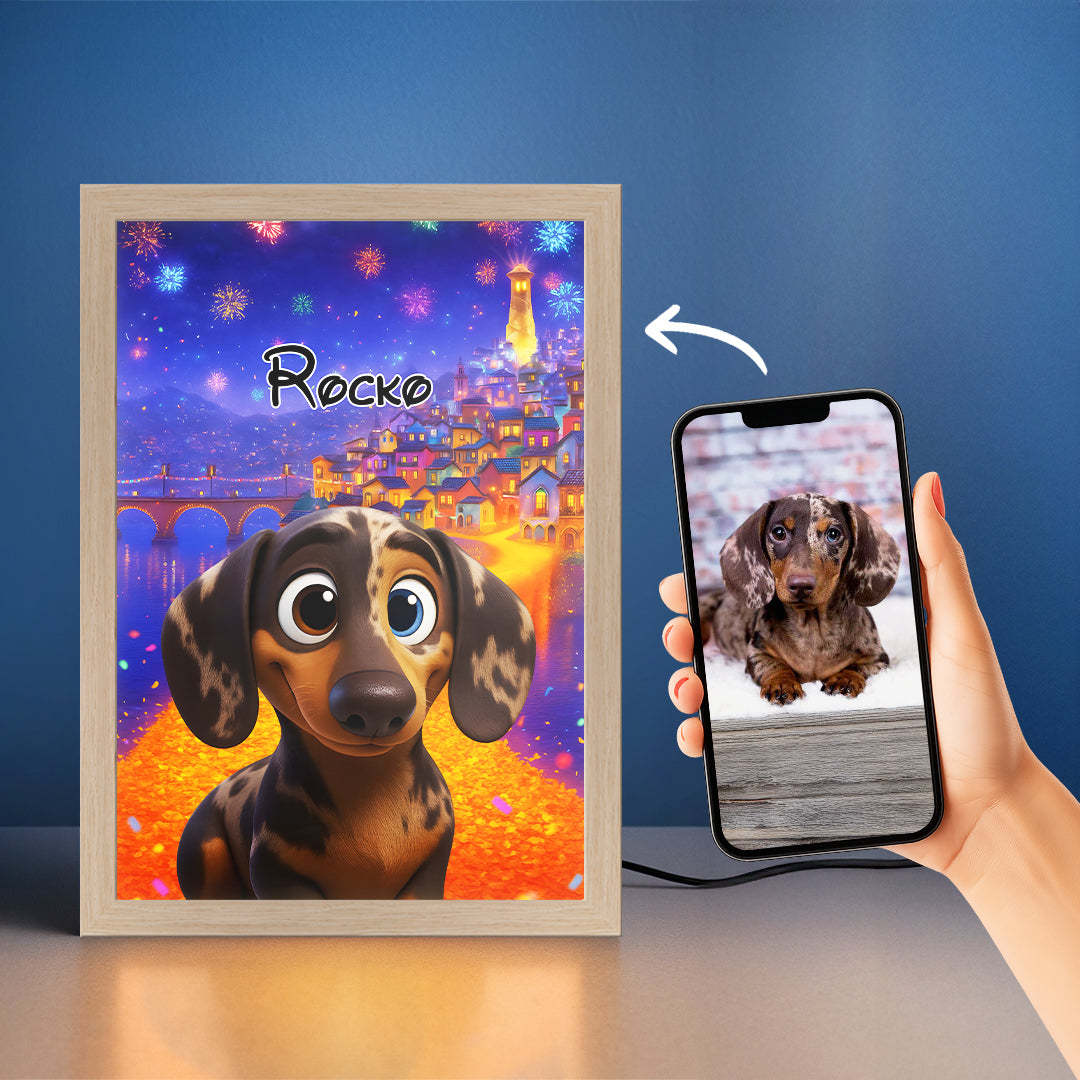 Magical Pet Portrait LED Night Light Custom Photo Pet LED Night Light Gift For Pet Lover