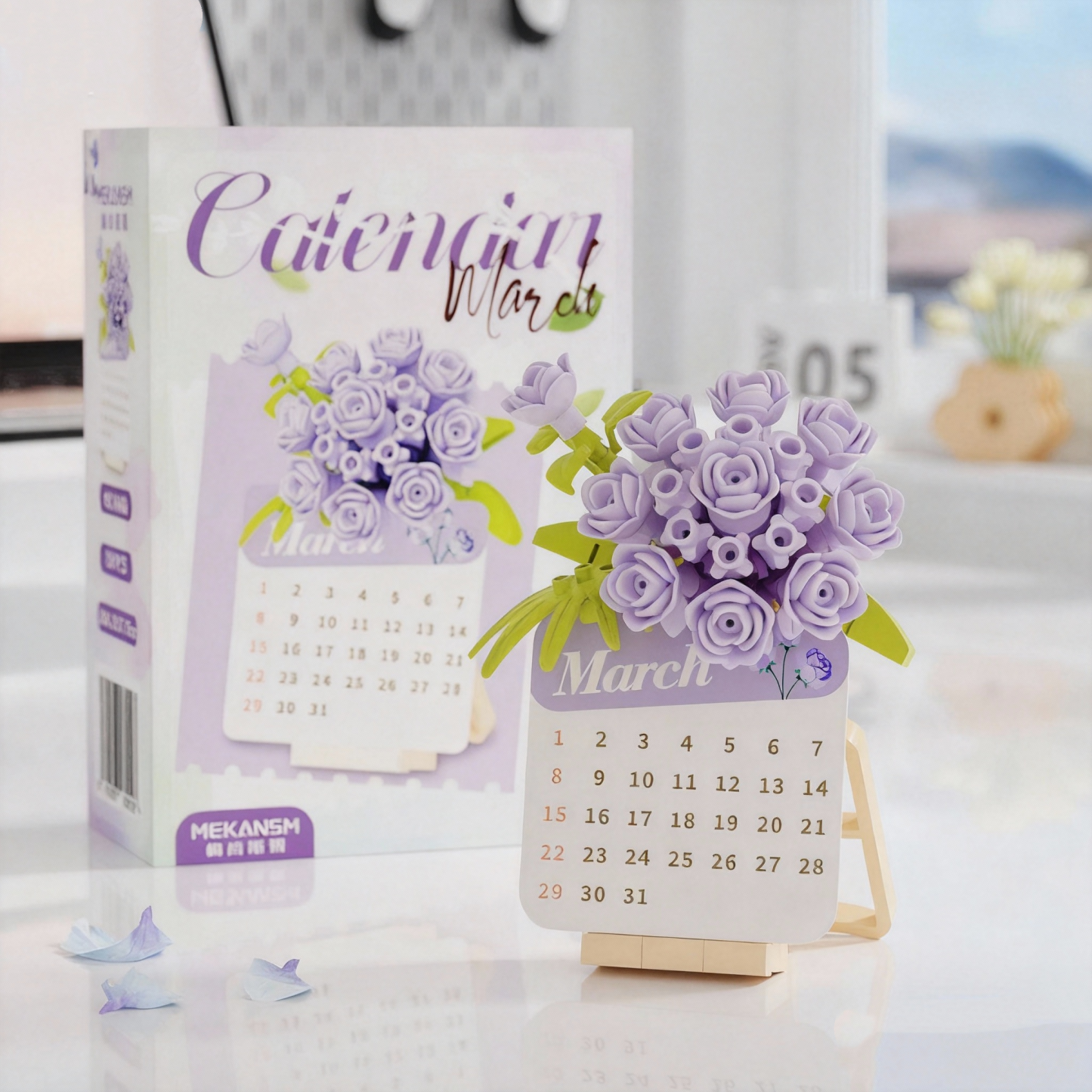 Eternal Rose Calendar Gift Everlasting Rose with Monthly Display Romantic Gift for Christmas Valentine’s Day Anniversaries