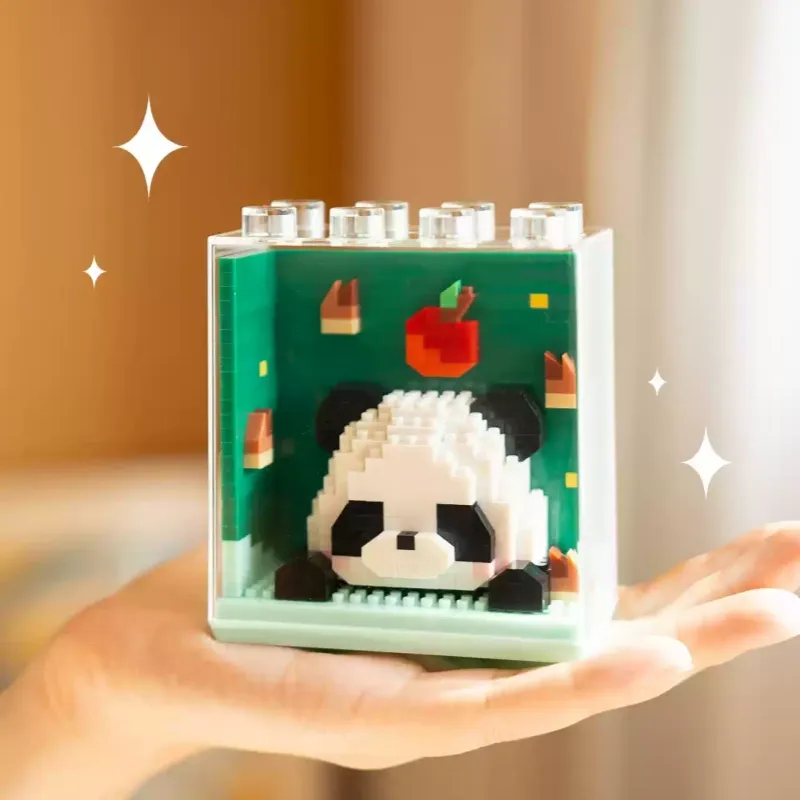 Children's Zoo Small Particle Building Blocks Toy Ornaments Model Gift Animal Building Blocks Blind Box Christmas Gifts for Family and Children 