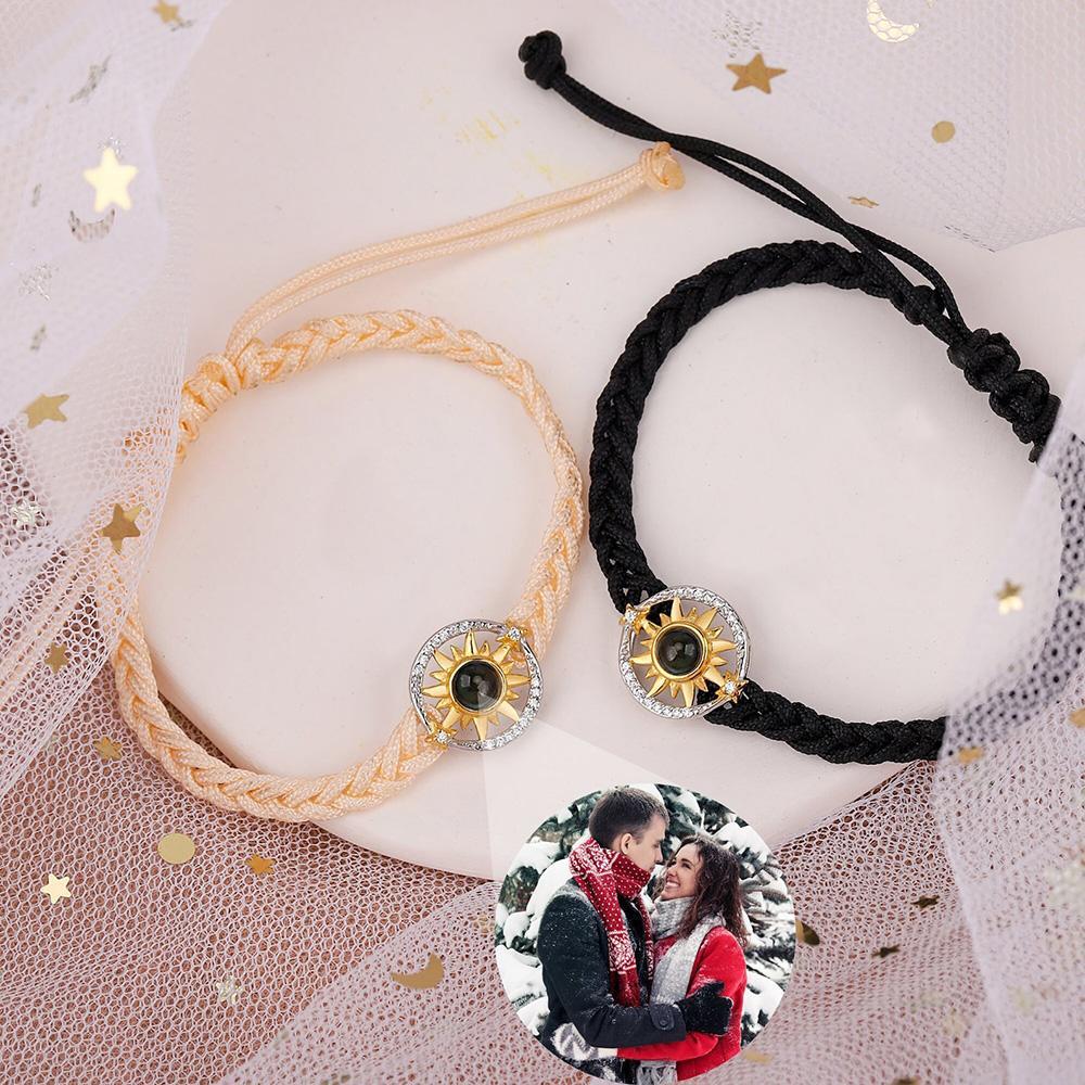 Custom Photo Projection Bracelet Sun Flower Fashion Couple Gifts - SantaSocks