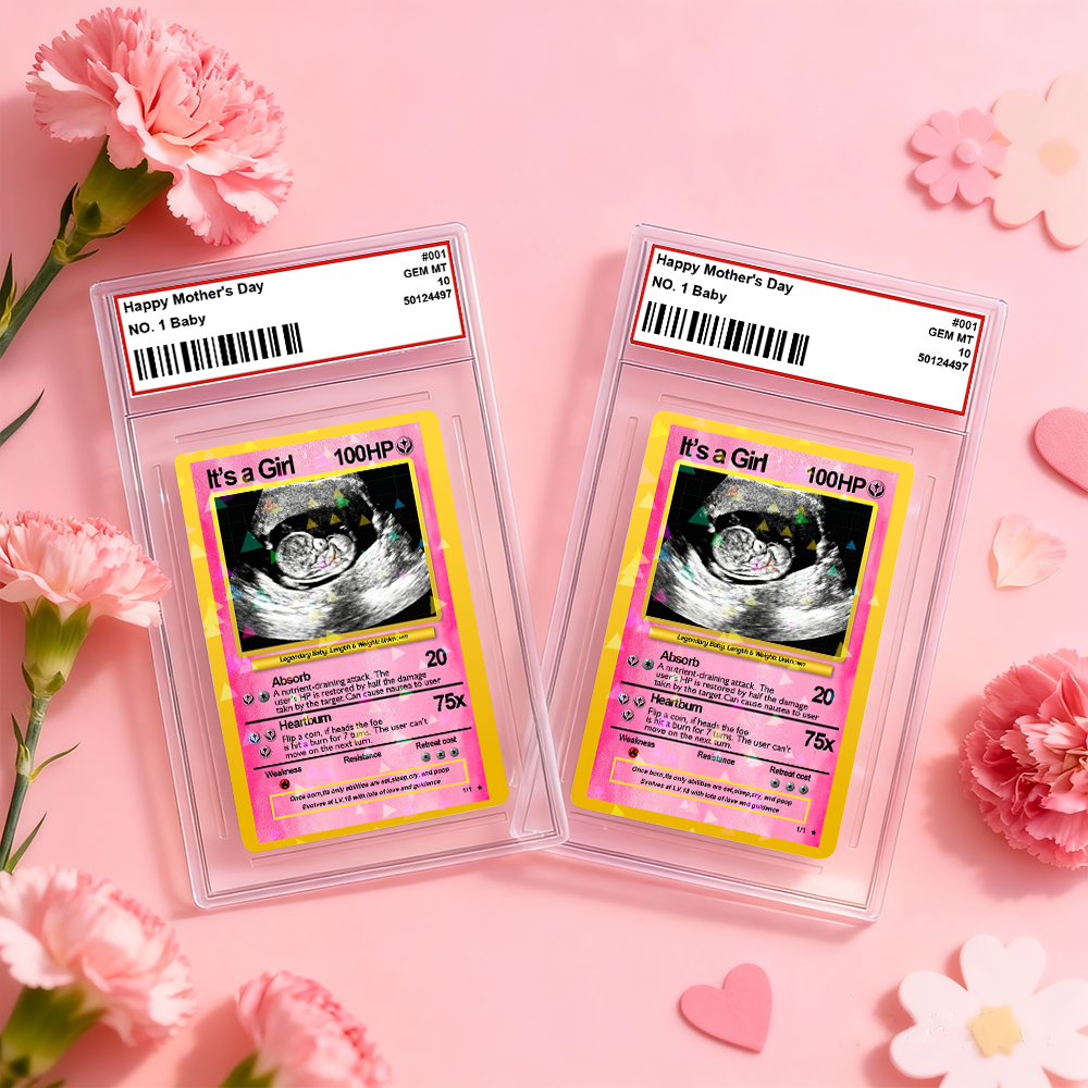 Custom Poke Card Pregnancy Announcement Personalized Pokemon Card Custom Pokemon Card Gift for Him and Her Birth Mothers Day Gift Idea - SantaSocks