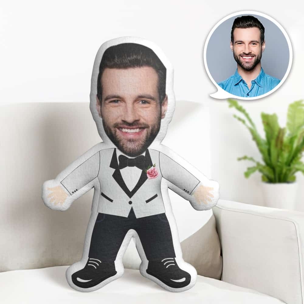 Valentine's Day Gift Custom Face Pillow, Male in Suit Face Doll, the Best Gift for Lover - SantaSocks