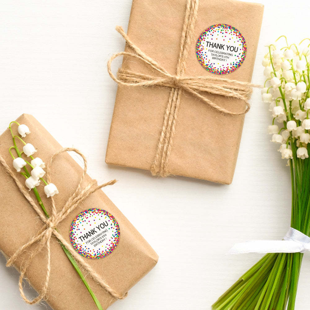 Personalized Thank You Stickers Round Wedding Birthday Favor labels for Gifts - SantaSocks
