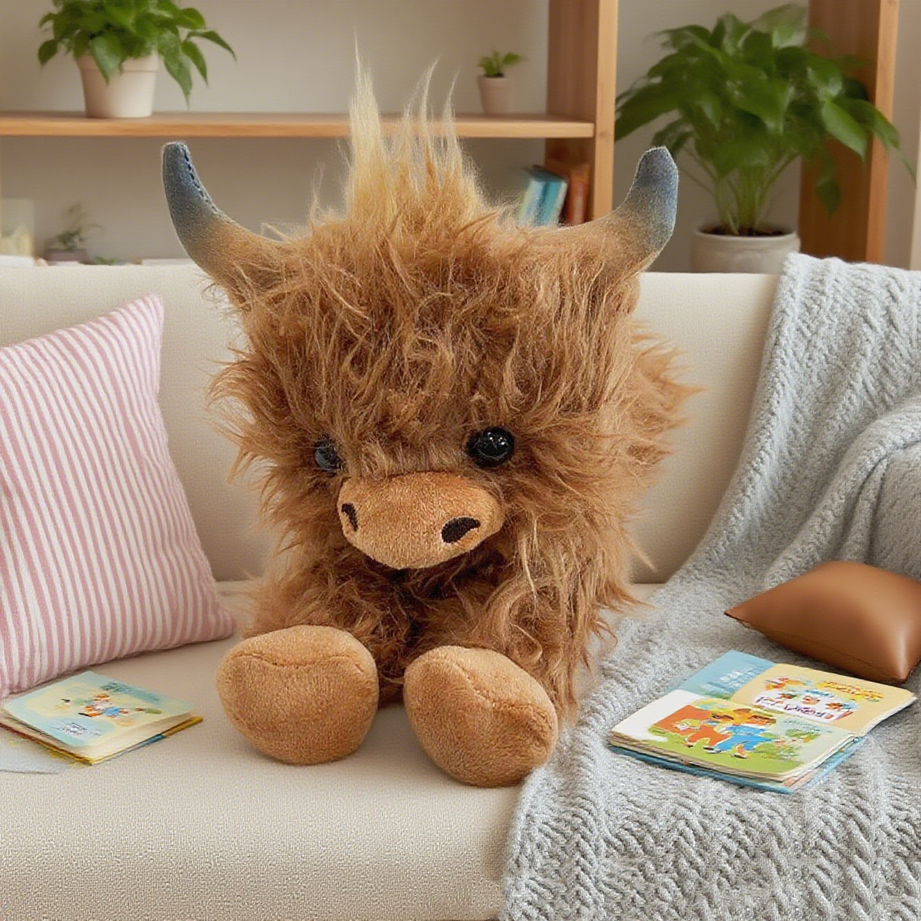 Cute Cartoon Highland Cow Cuddly Toy