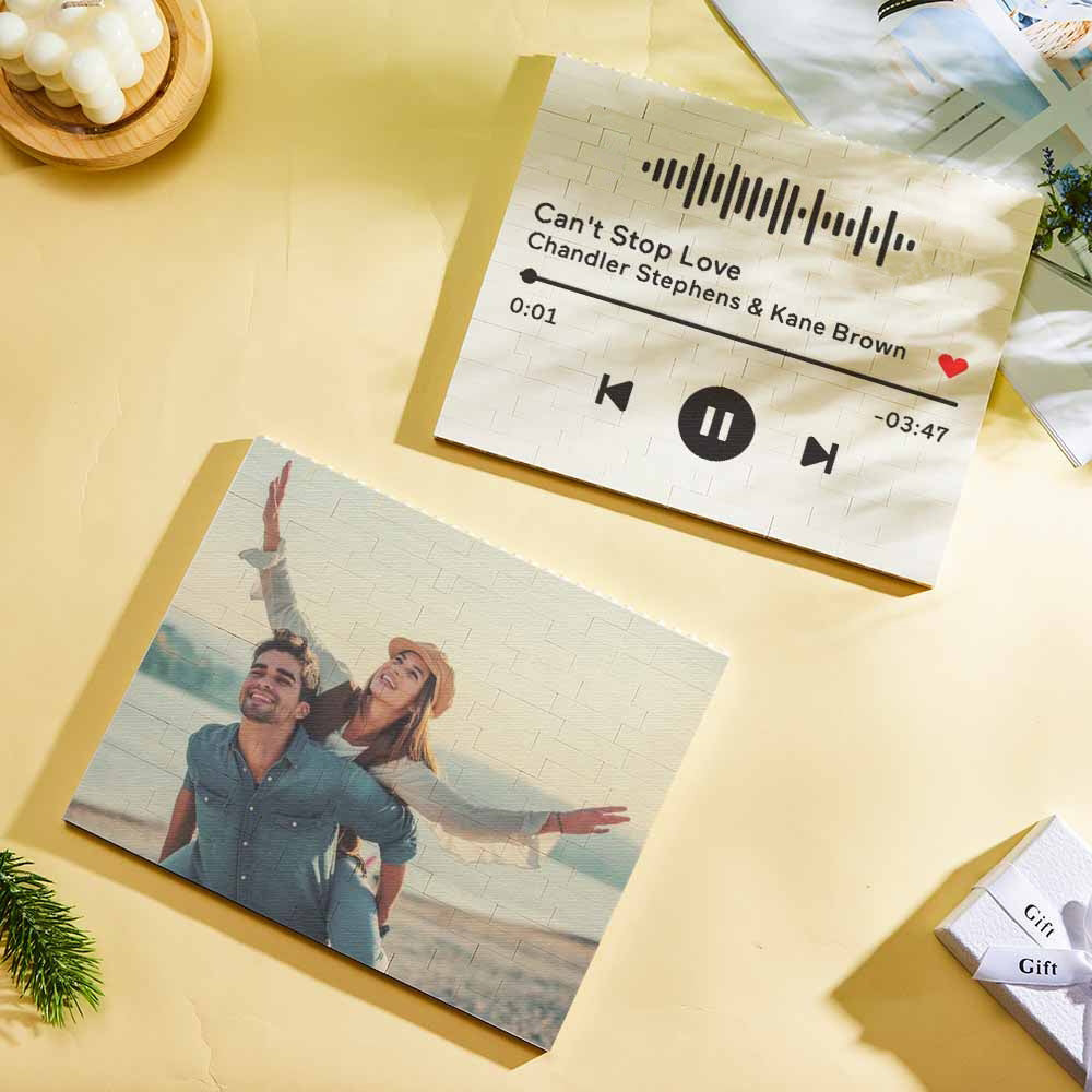 Music Personalized Building Block Puzzle Photo Brick Frame Christmas Gifts
