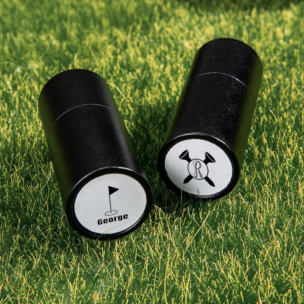 Personalized Monogrammed Initial Golf Ball Stamp with Metal Storage Box Birthday Father's Day Gift for Golf Player