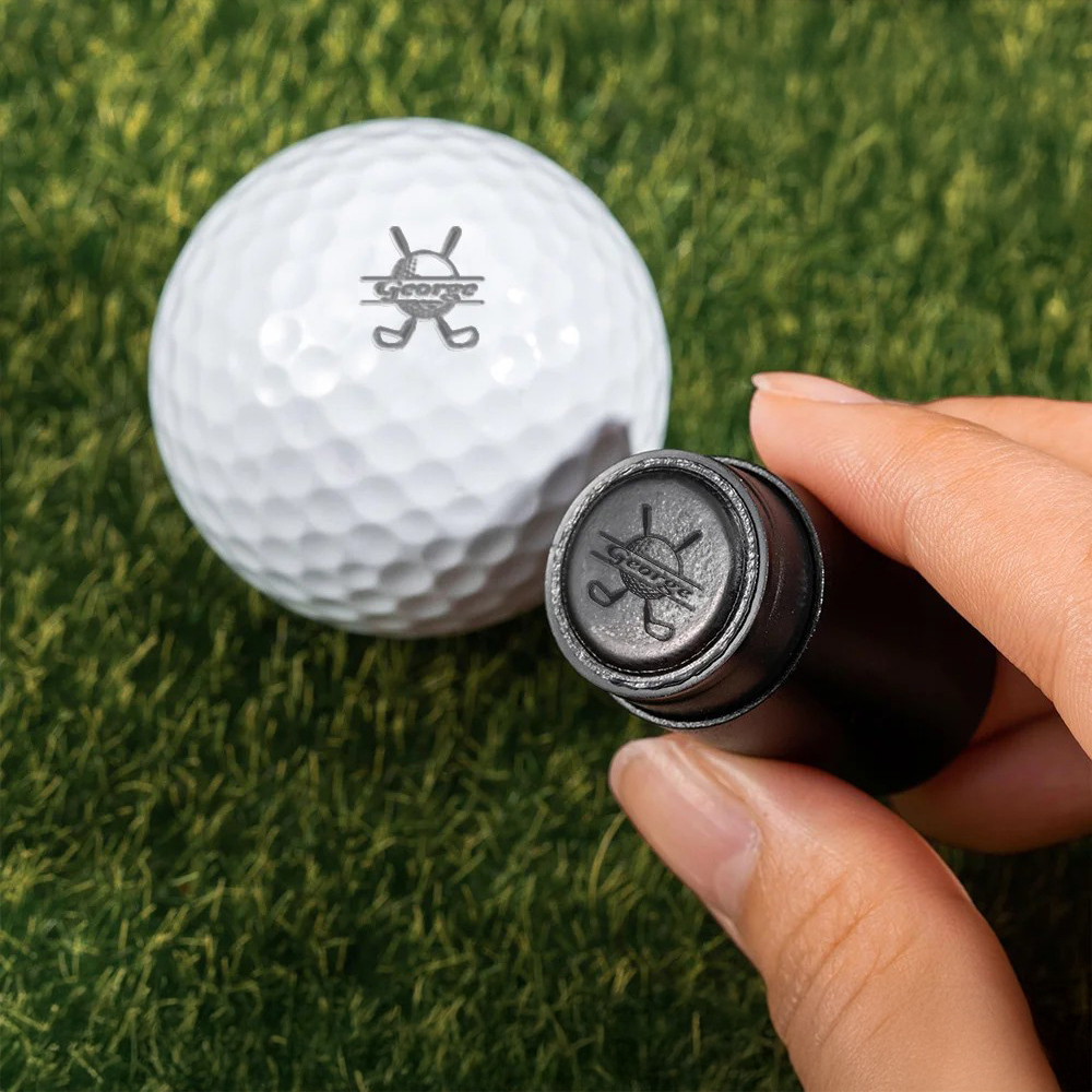 Personalized Monogrammed Initial Golf Ball Stamp with Metal Storage Box Birthday Father's Day Gift for Golf Player