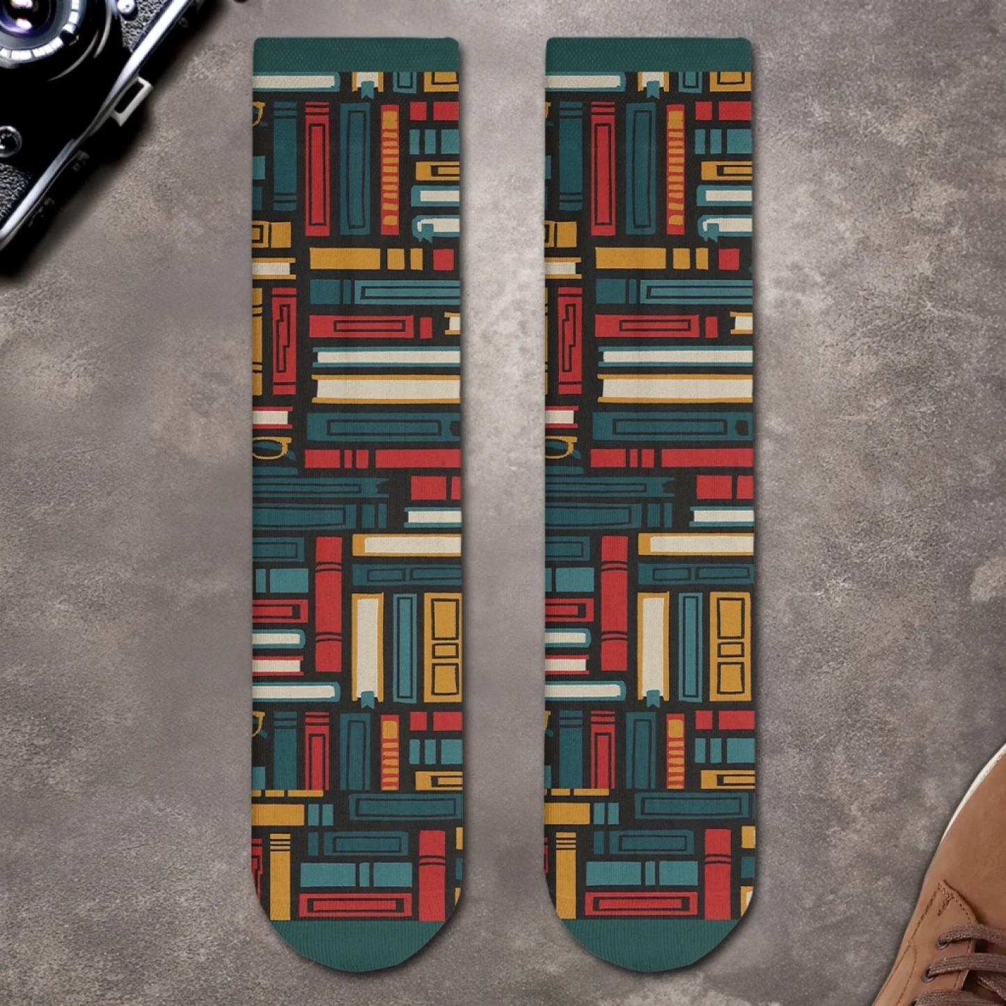 Custom Crew Socks - Personalized Bookish Gifts For Book Lovers, Bookworms, Readers - This Is My Reading Zone - SantaSocks