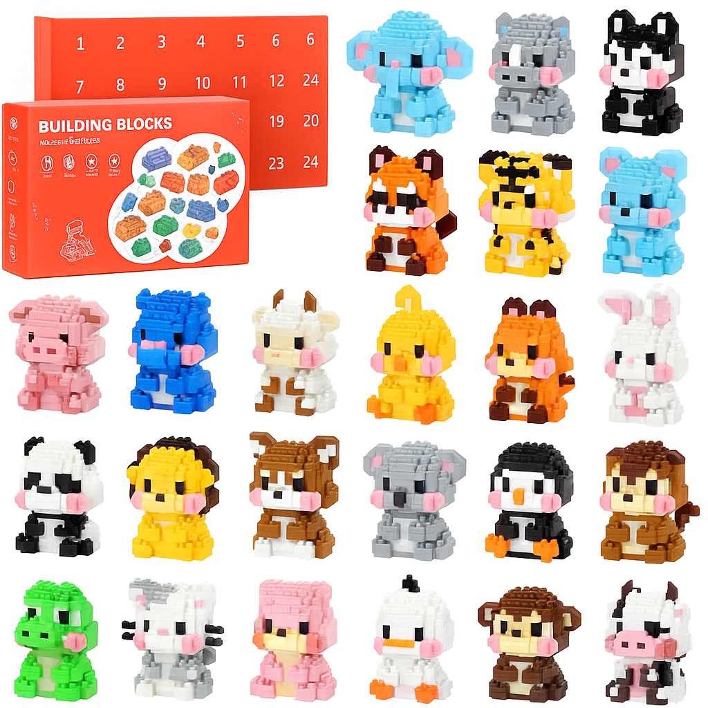 12/24 Days Christmas Advent Calendar Mini Christmas Building Blocks The Best of Creative Gift - SantaSocks