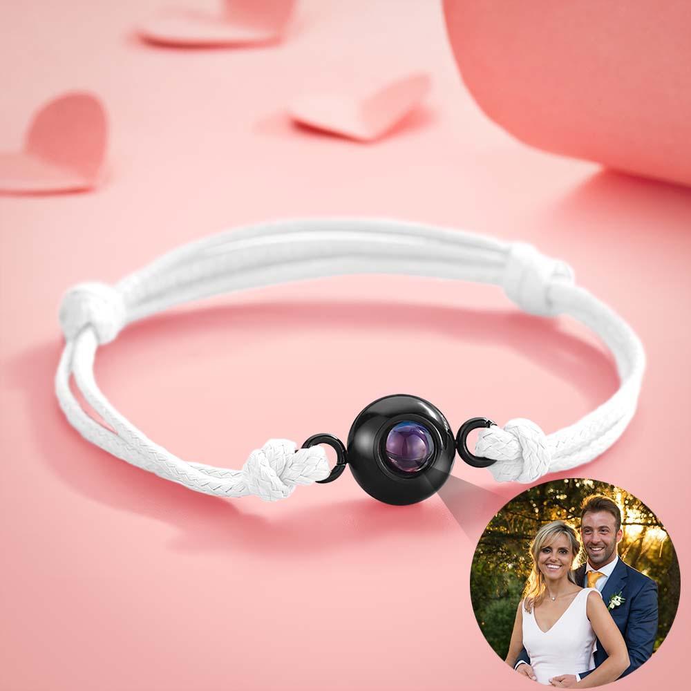 Custom Projection Photo Bracelet Weave Style Colorful Couple Gifts - SantaSocks