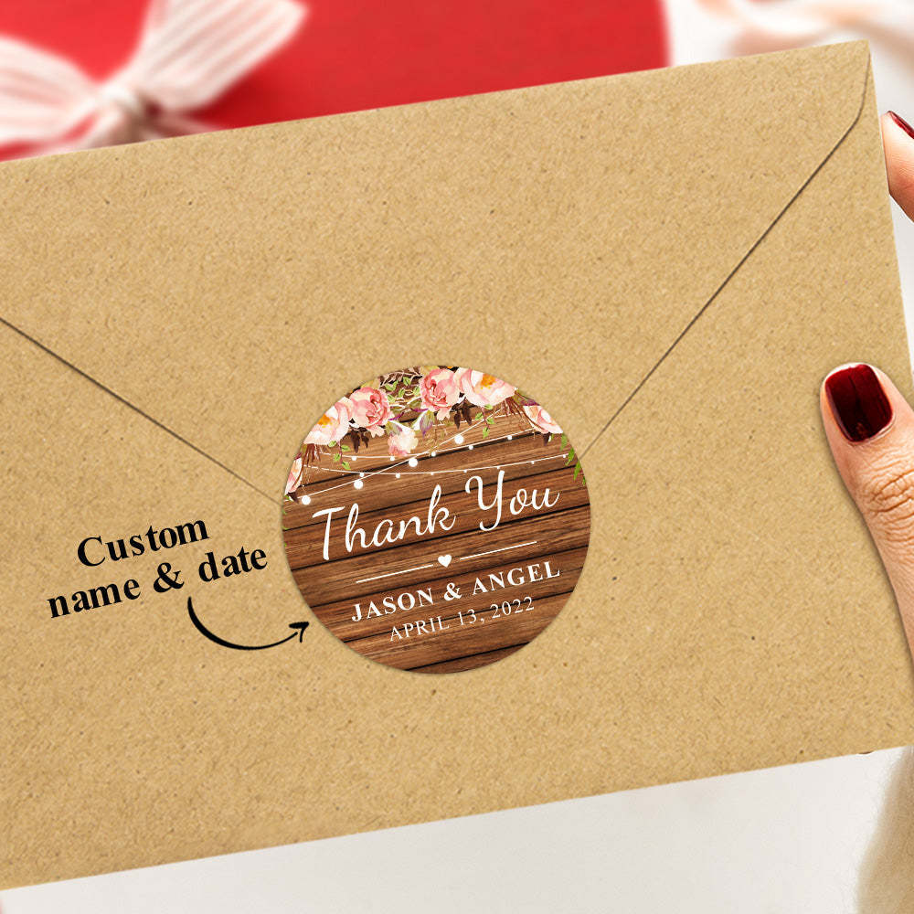 Personalized Thank You Stickers Round Wedding Birthday Favor labels for Gifts - SantaSocks