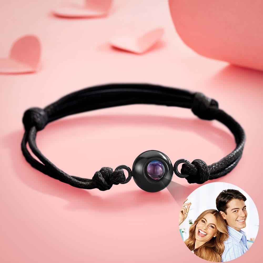 Custom Projection Photo Bracelet Weave Style Colorful Couple Gifts - SantaSocks