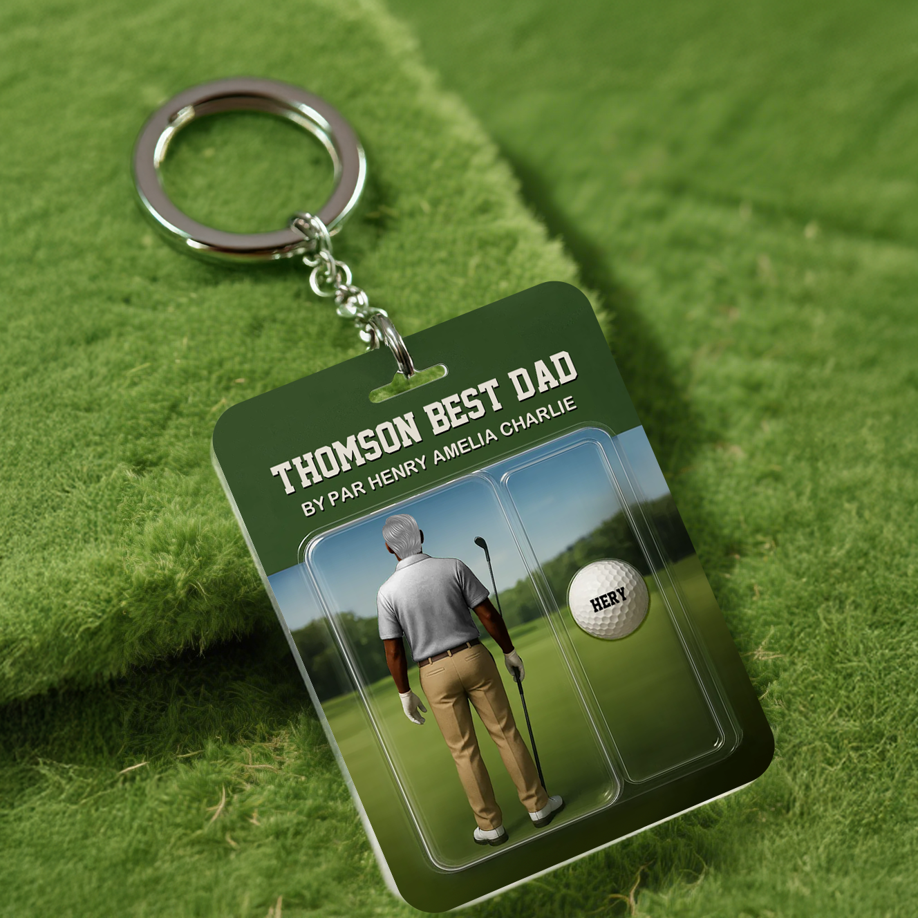 Personalized Golf Dad Figure Plaque Custom Name Acrylic Keepsake for Father’s Day