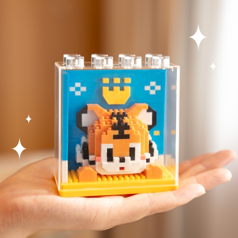 Children's Zoo Small Particle Building Blocks Toy Ornaments Model Gift Animal Building Blocks Blind Box Christmas Gifts for Family and Children 