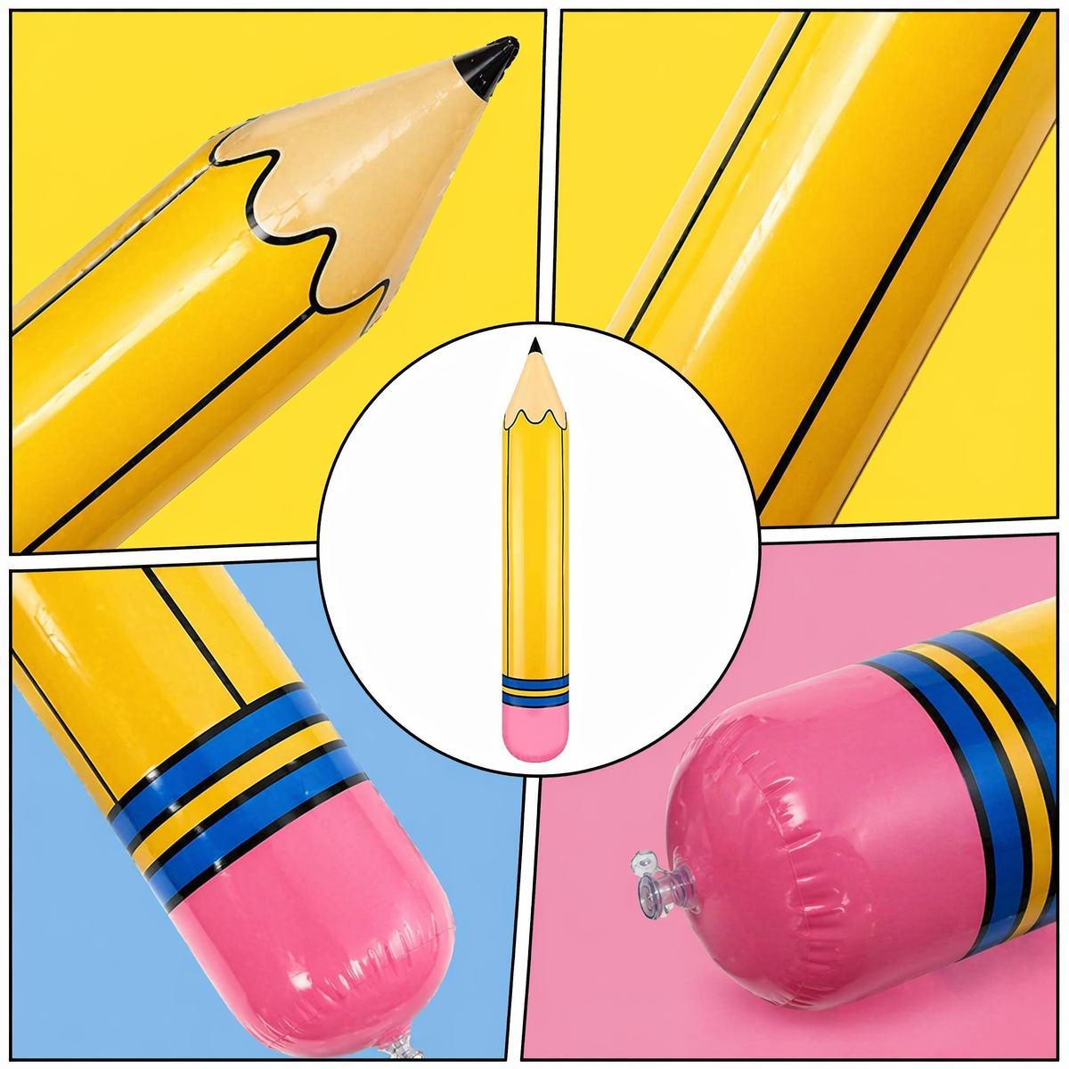 Custom Name Funy Yellow Pencil Balloons Back to School Foil Balloon Giant Pencil Inflatable Balloon The First Day of School Classroom Welcome Party Favors Decorations Siupplies - SantaSocks