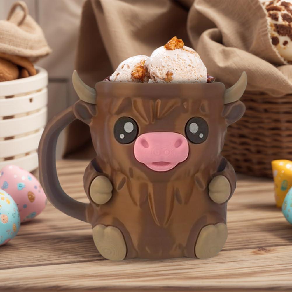 Cute Animal Style Ice Cream Pint Holder with Handle and Spoon Reusable Antifreeze Cooler Sleeve for Ice Cream, Drinks, and Desserts Funny Gifts for Ice Cream Lovers Christmas Gifts - SantaSocks