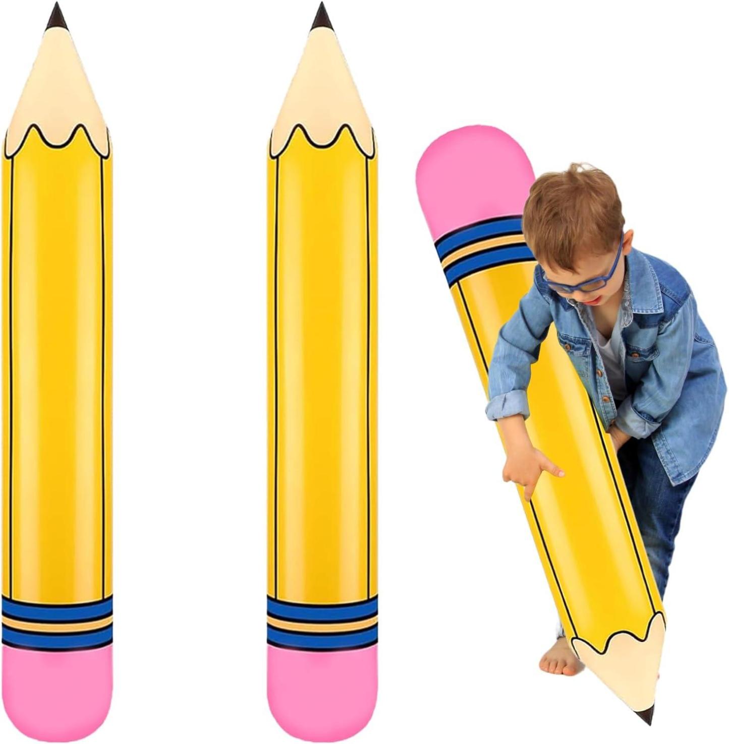 Custom Name Funy Yellow Pencil Balloons Back to School Foil Balloon Giant Pencil Inflatable Balloon The First Day of School Classroom Welcome Party Favors Decorations Siupplies - SantaSocks