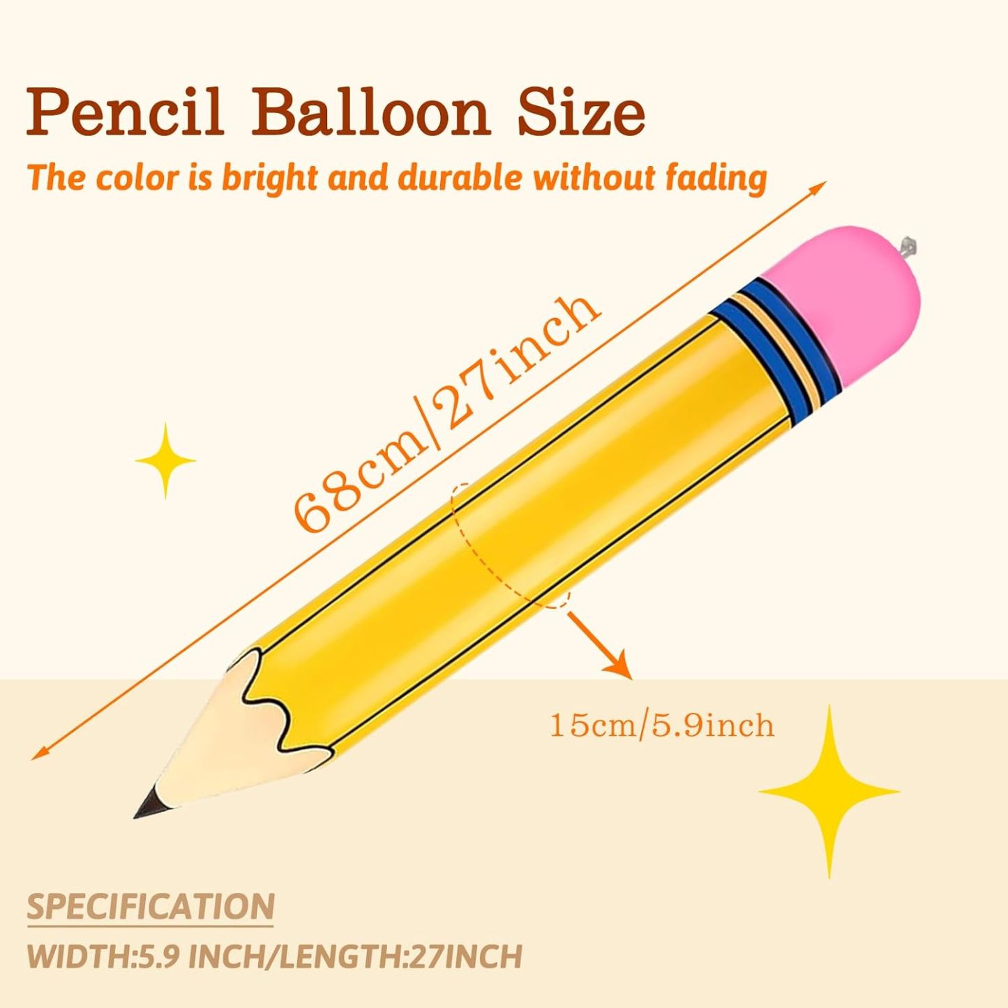 Custom Name Funy Yellow Pencil Balloons Back to School Foil Balloon Giant Pencil Inflatable Balloon The First Day of School Classroom Welcome Party Favors Decorations Siupplies - SantaSocks