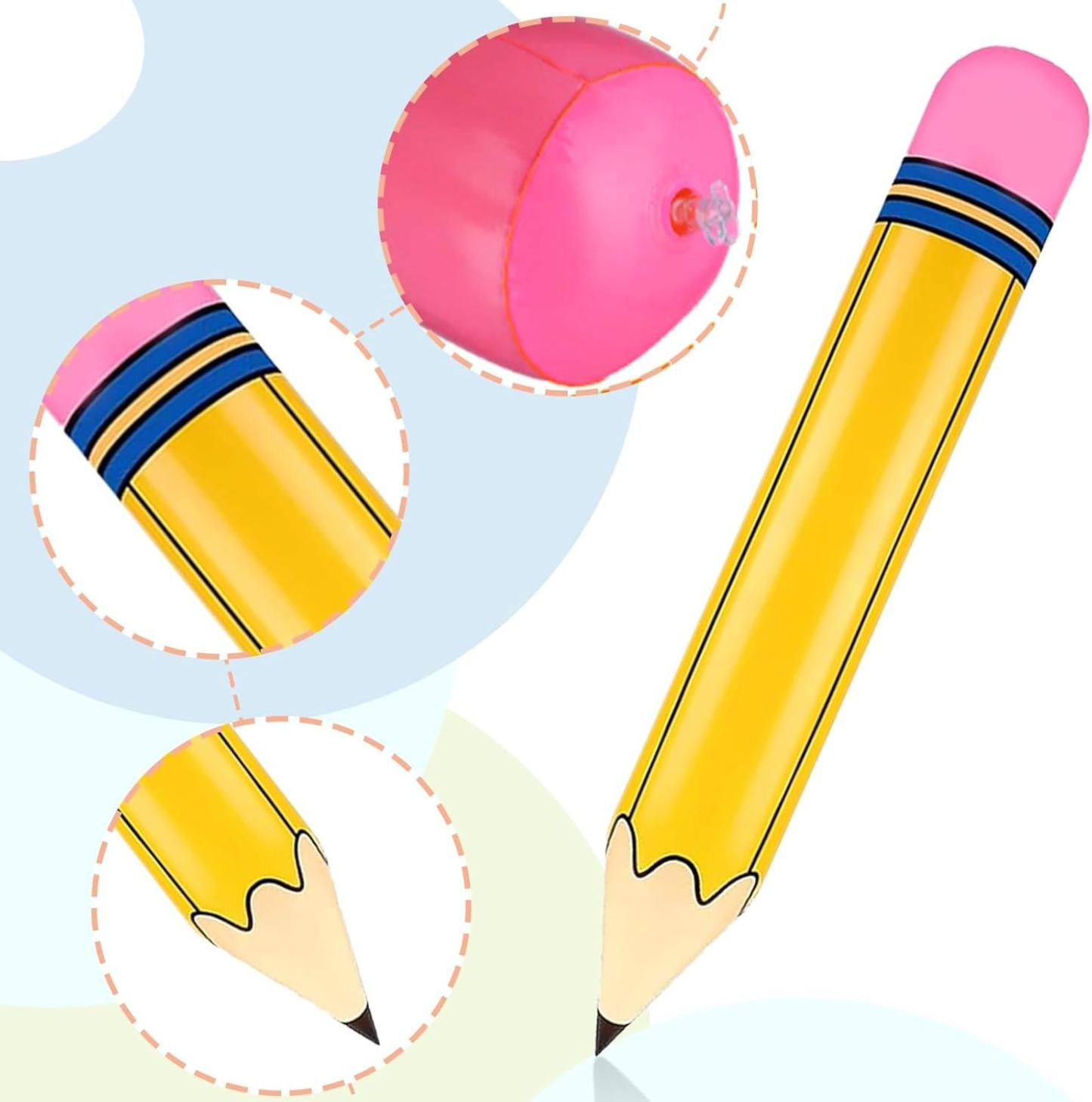 Custom Name Funy Yellow Pencil Balloons Back to School Foil Balloon Giant Pencil Inflatable Balloon The First Day of School Classroom Welcome Party Favors Decorations Siupplies - SantaSocks