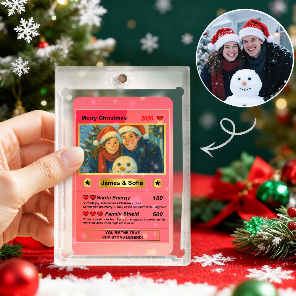 Christmas Gift Poke Card Custom Poke Pet Card Gift For Family Couple Custom Santa Present - SantaSocks