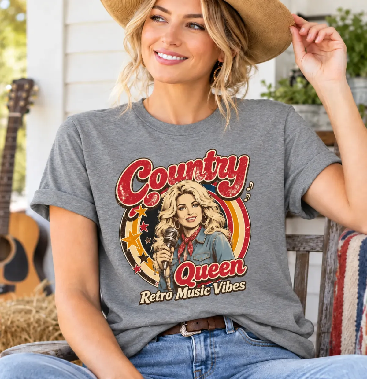 Retro Country Music Legend Tribute T-Shirt – Vintage Western Singer Portrait Tee, Classic Country Music Fan Shirt