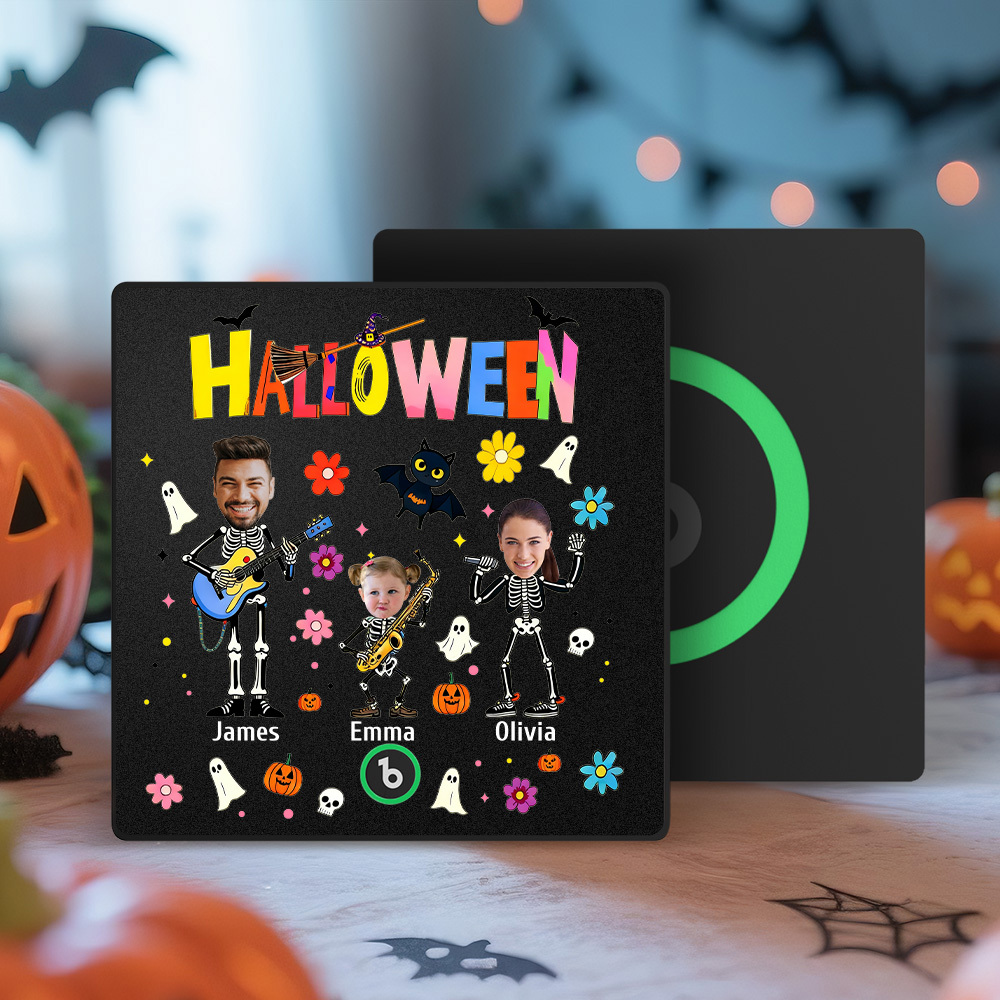 Halloween Fridge Magnet Custom Photos and Names Music Fridge Magnet Personalized Your Own Face Name Fridge Magnet Family Gift - SantaSocks
