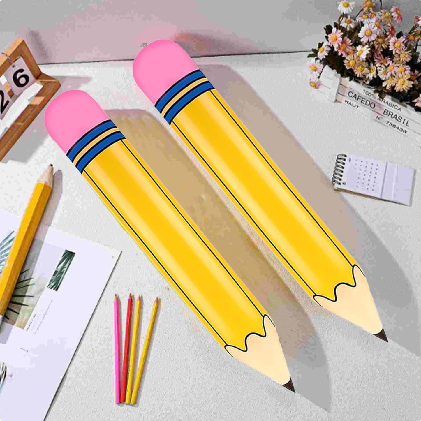 Custom Name Funy Yellow Pencil Balloons Back to School Foil Balloon Giant Pencil Inflatable Balloon The First Day of School Classroom Welcome Party Favors Decorations Siupplies - SantaSocks
