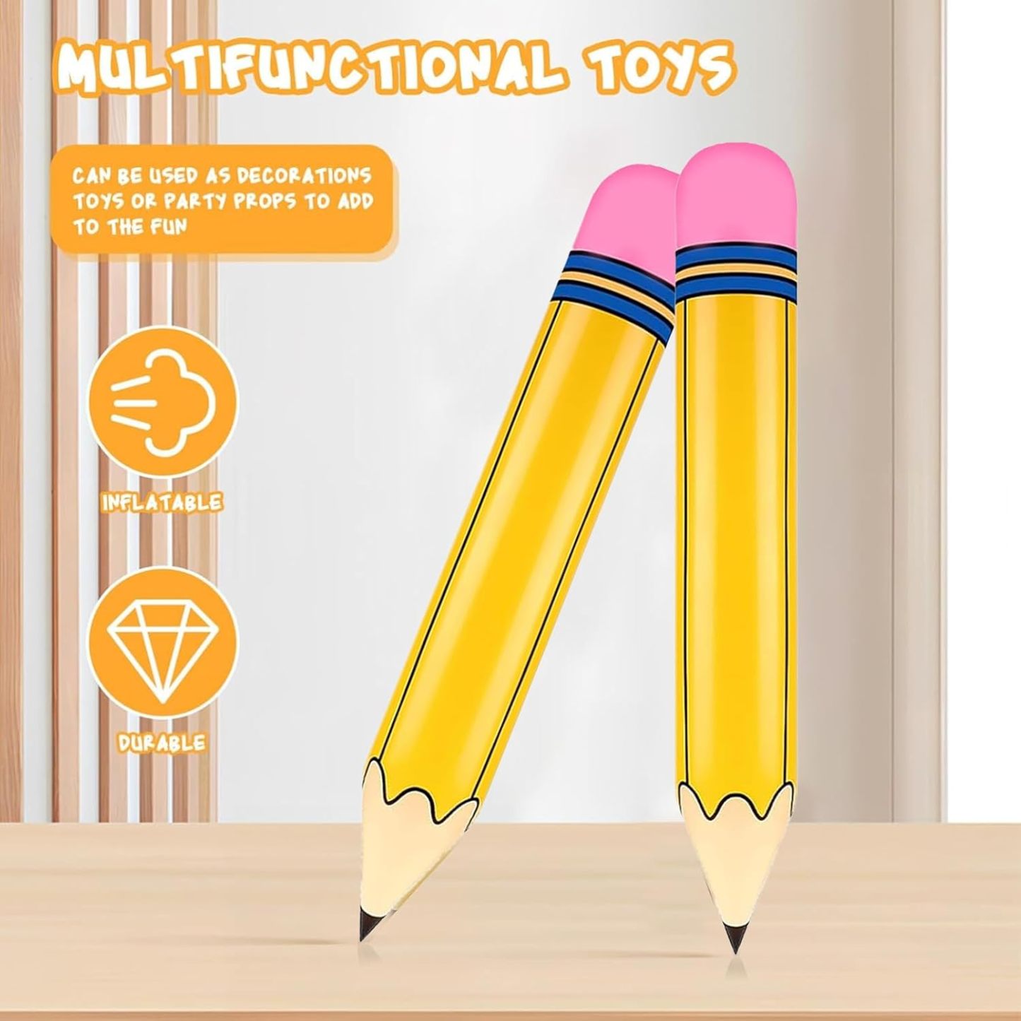 Custom Name Funy Yellow Pencil Balloons Back to School Foil Balloon Giant Pencil Inflatable Balloon The First Day of School Classroom Welcome Party Favors Decorations Siupplies - SantaSocks