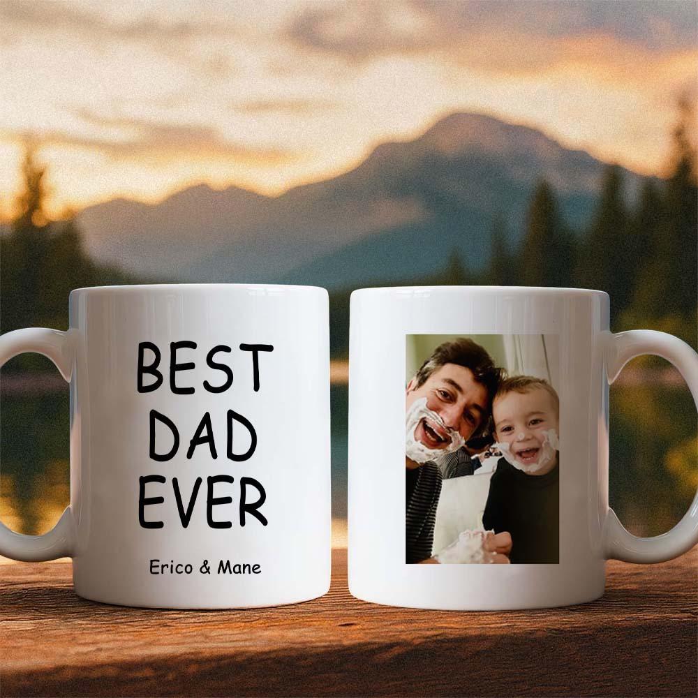 Custom Dad Photo Mug Best Dad Ever Coffee Cup Personalized Father’s Day Gift Idea