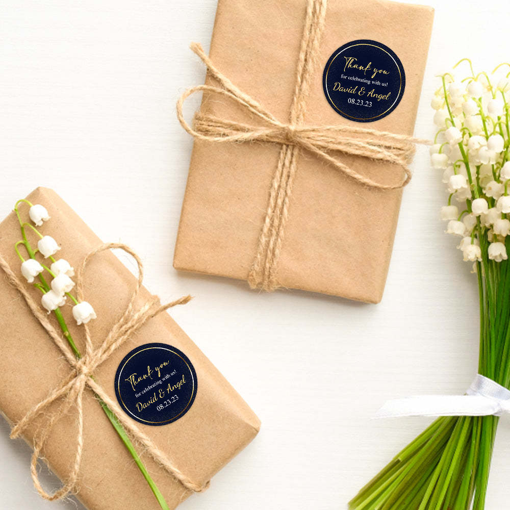 Personalized Thank You Stickers Round Wedding Birthday Favor labels for Gifts - SantaSocks