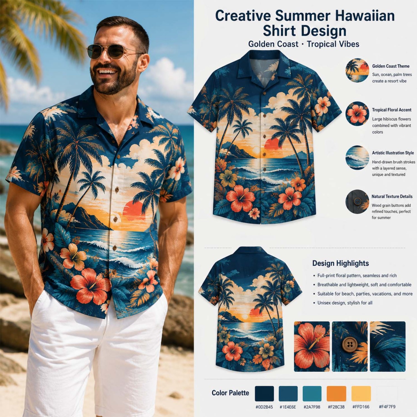 Custom Hawaiian Shirt With Face Personalized Tropical Summer Flamingo Aloha Shirt With Pocket Gift For Lovers And Friends