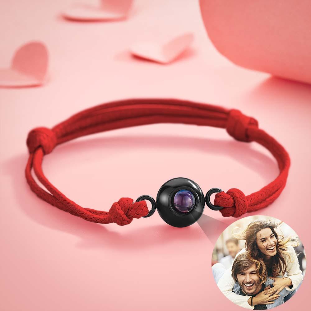 Custom Projection Photo Bracelet Weave Style Colorful Couple Gifts - SantaSocks
