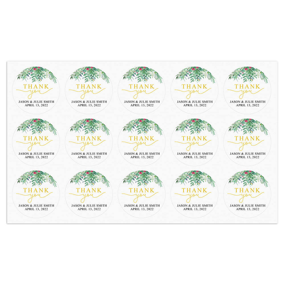 Personalized Thank You Stickers Round Wedding Birthday Favor labels for Gifts - SantaSocks
