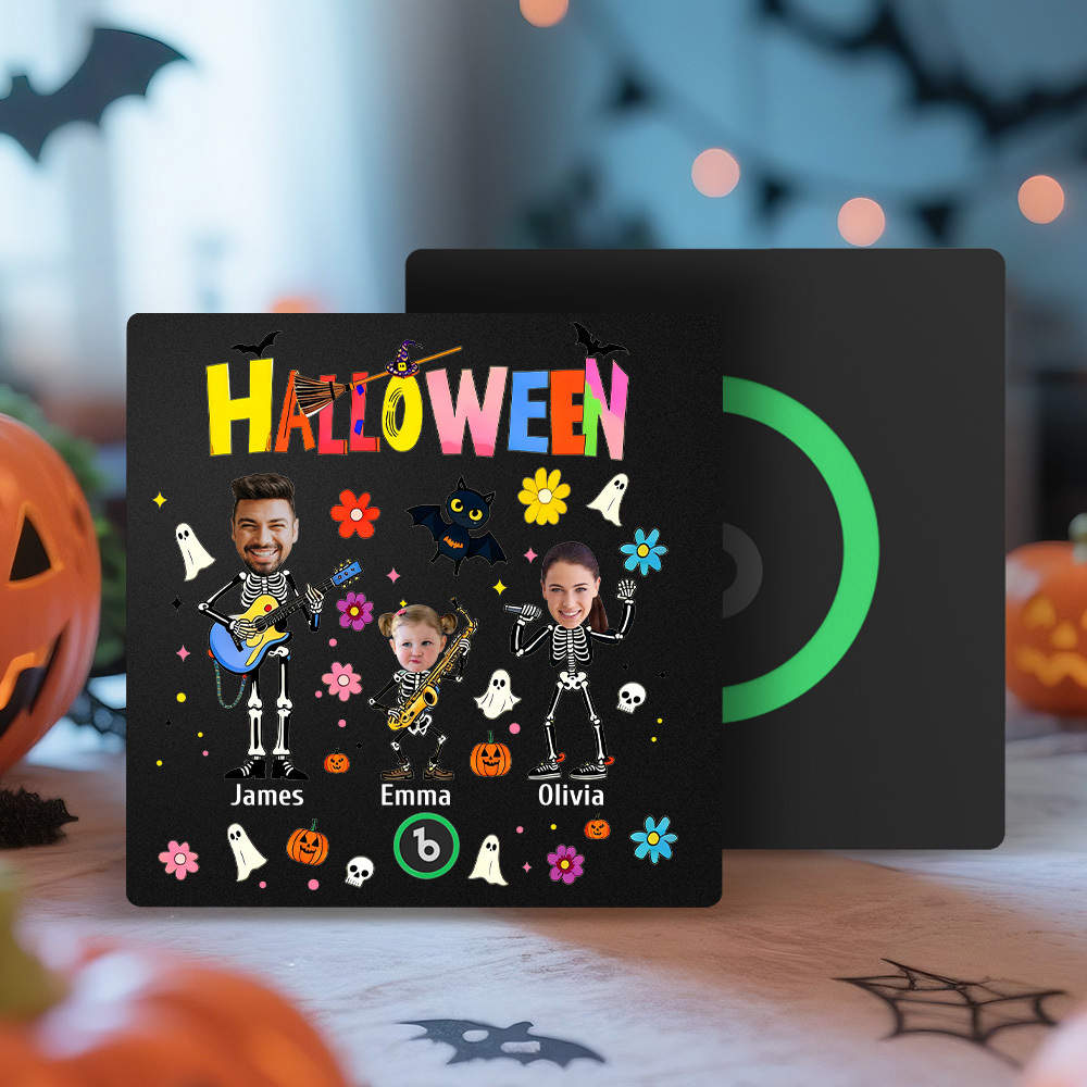 Halloween Fridge Magnet Custom Photos and Names Music Fridge Magnet Personalized Your Own Face Name Fridge Magnet Family Gift - SantaSocks