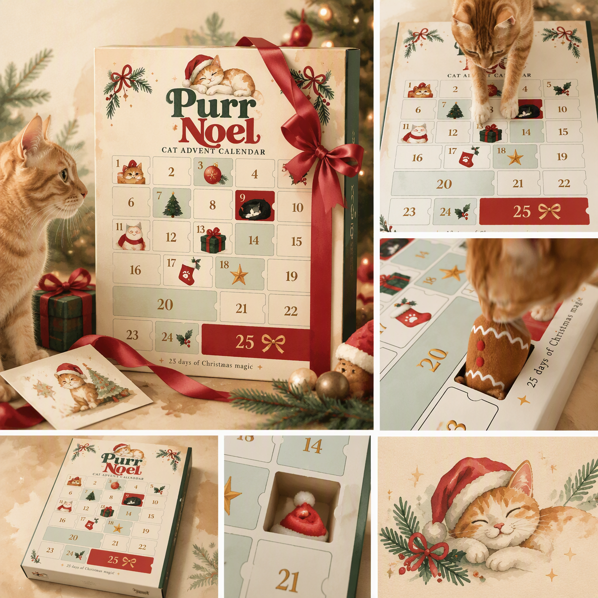 Cat Advent Calendar 2026 - 25 Days of Christmas Treats for Kittens, Holiday Gift Box with Interactive Toys & Snacks