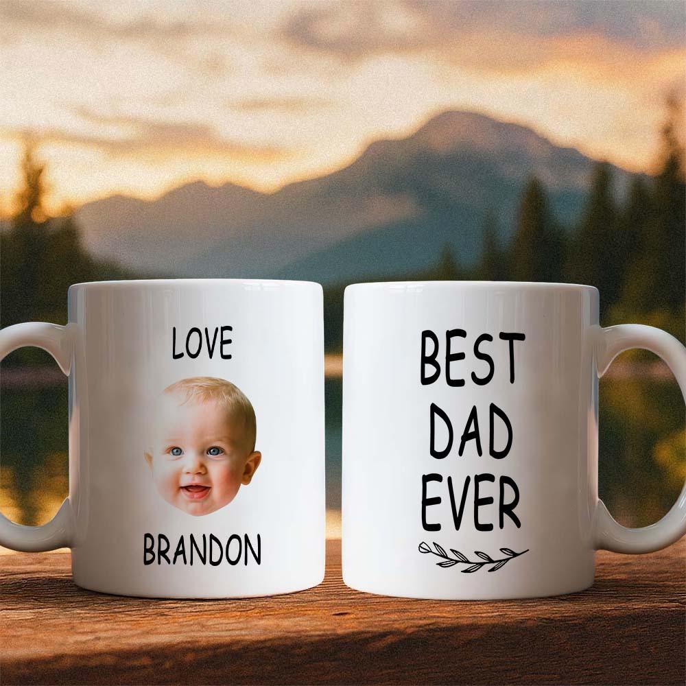 Custom Dad Photo Mug Best Dad Ever Coffee Cup Personalized Father’s Day Gift Idea